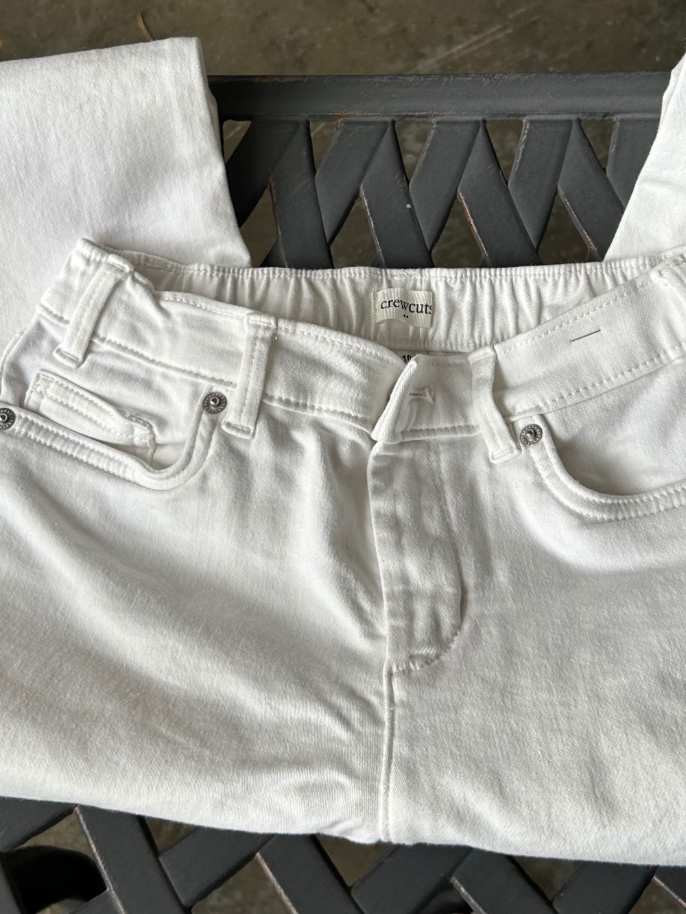 J Crew Crew Cuts Girls White Denim Jeans Size 10
